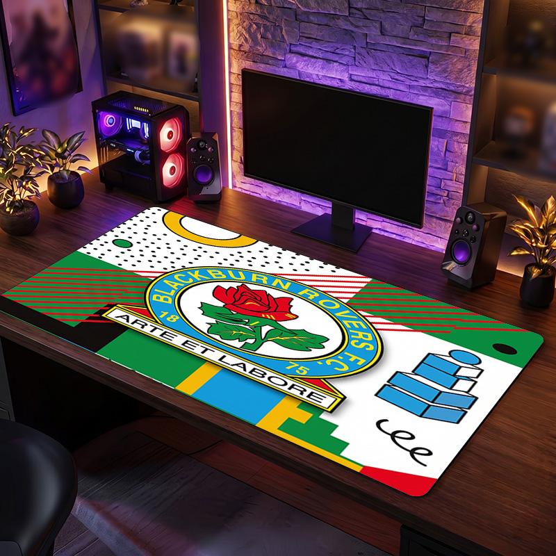 Blackburn Rovers Football Print Large Mouse Pad, Anti-Slip Extended Gaming Desk Mat for Office Home
