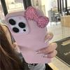 Роскошный чехол для телефона с блестящим бантом и узором личи из кожи, ударопрочный, для 16 15 14 13 12 11 17 Pro Max X XS 7 Plus, мягкий чехол