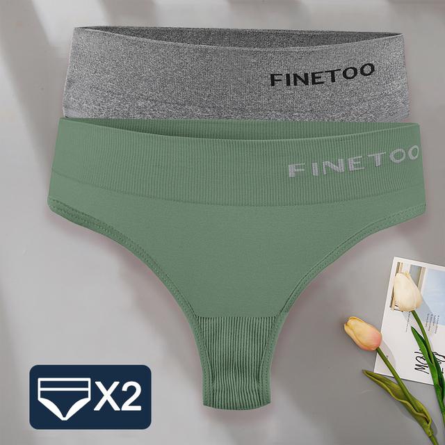 FINETOO 2 шт./компл. M-XXL Bodyshaper трусики-стринги женское тонкое нижнее белье женское нижнее белье сексуальные женские стринги трусы с высокой талией