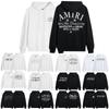 Long Sleeved Hooded Sweater With Letter Print Loose Fitting Unisex Loose Pullover Hoodie