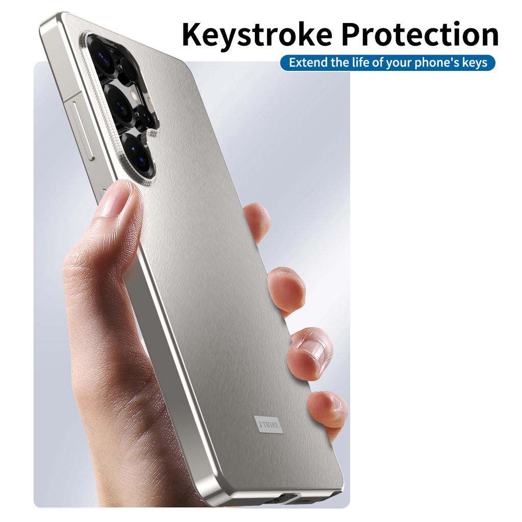 Чехол для Samsung Galaxy S26 Ultra с текстурой парчи, противоударный, с магнитной рамкой из сплава, задняя крышка из поликарбоната