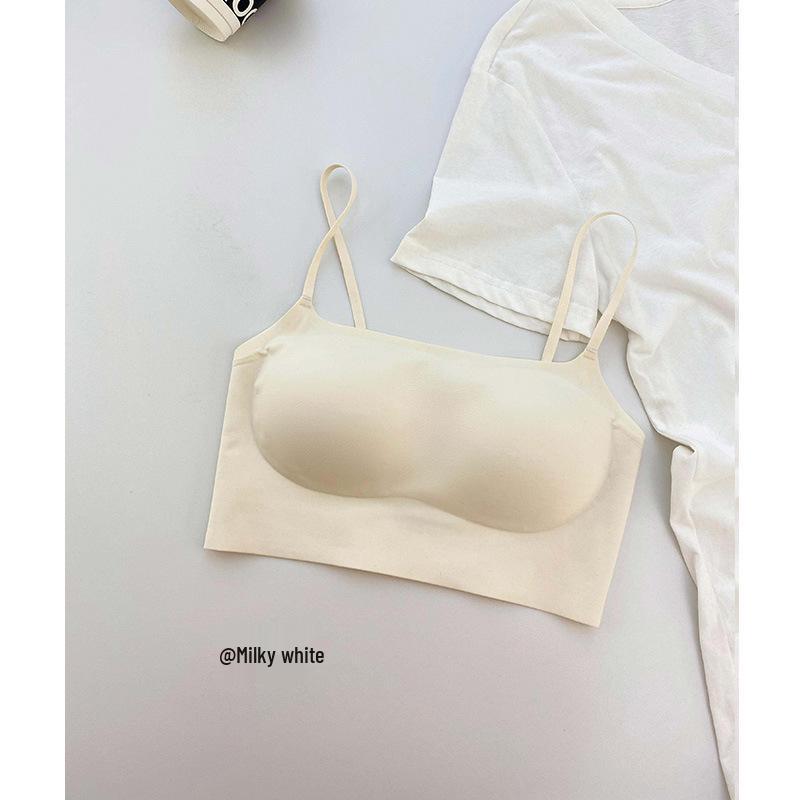 Seamless Gathered Sports Bra for Small-Chested Women - No Steel Ring, Upper Support, Side Coverage, Anti-Sagging, Anti-Exposure