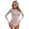 Women's Sheer Mesh Tummy Control Shapewear Leotard Bodysuit Tops T Shirt Rompers Nightwear