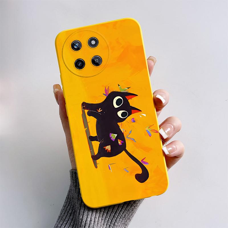 Чехол для телефона OPPO Realme 11 4G Милый Кот Мультяшная Собака Забавный Чехол Мягкий Силикон Защита Задняя Крышка Для Realme11 RMX3636 Funda
