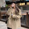 Chic Oversized Retro Wool Blazer for Women, Thickened Autumn Winter Korean Style Loose Fit Vintage Elegant High-End Suit Jacket
