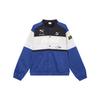 Color Block Design Long Sleeve Retro Sports Stand Collar Jacket Unisex Jacket Blue 625815-17