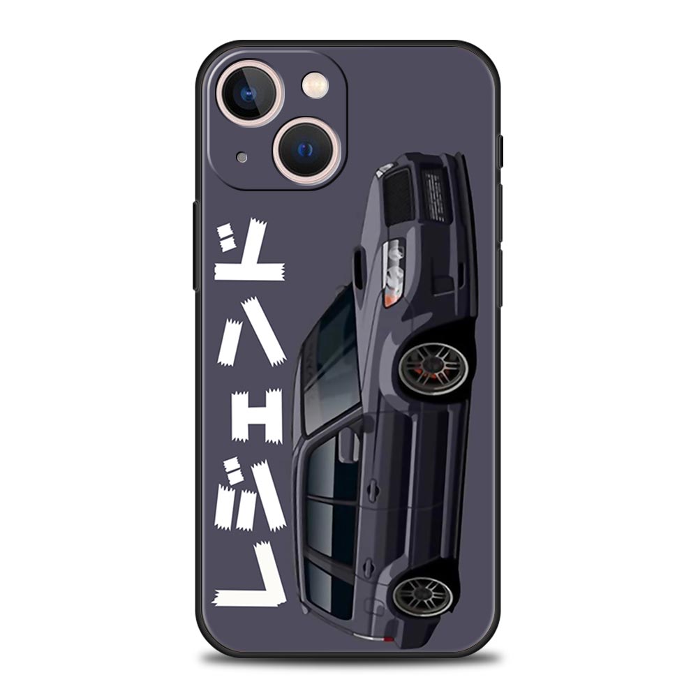 Роскошный Чехол Для Телефона Для iPhone 11 12 13 15 16 14 Pro Max X XR XS 7 8 Plus SE Черный Чехол Funda JDM Tokyo Drift Спортивный Автомобиль