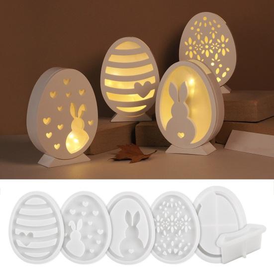Набор из 6 пасхальных силиконовых форм для эпоксидной штукатурки, цемента, кролика, яйца, легко снимаемая гибкая смоляная форма для поделок своими руками