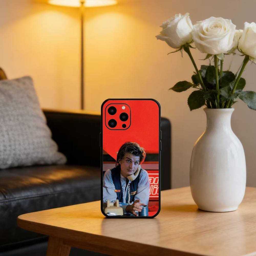 S-Steve Harrington Phone Case For iPhone 17 16 15 14 13 12 Max Plus Silicone Black Cover