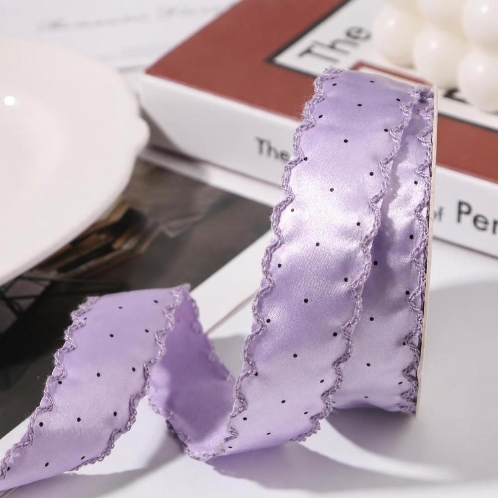 DIY Bow Satin Fabric Ribbons Gift Box Bouquet Dot Lace Ribbon Polka Dots Ribbons Gift