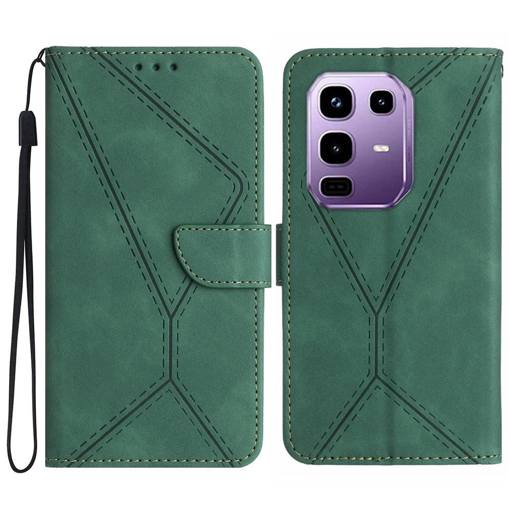 For Infinix Note 50x 5G Case Skin Touch Lines Imprinted PU Leather Flip Phone Cover