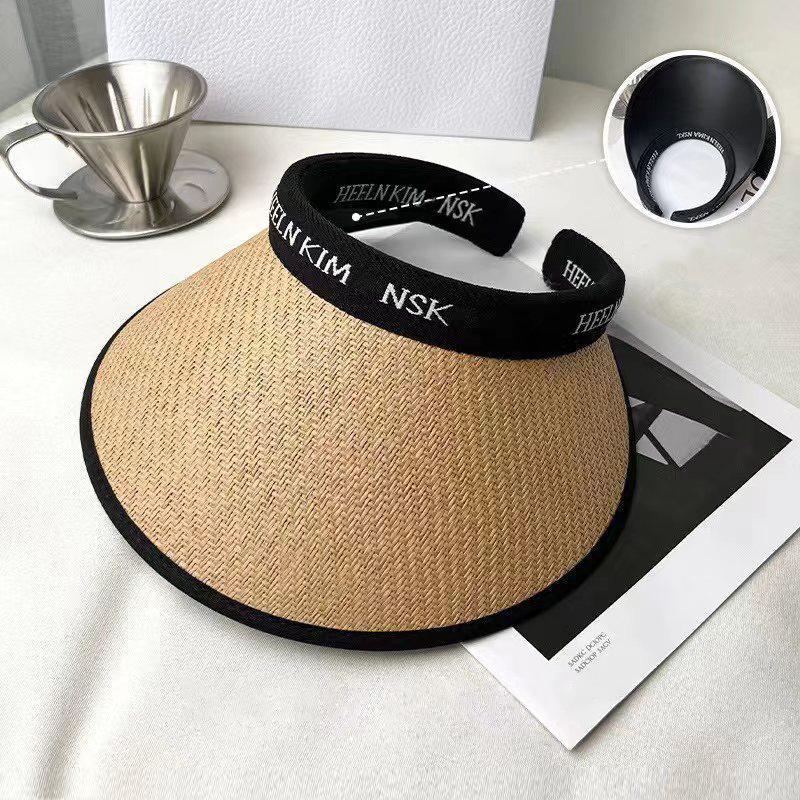 Женская соломенная шляпа с широкими полями и солнцезащитным козырьком, летняя кепка с защитой от ультрафиолета для путешествий на пляж