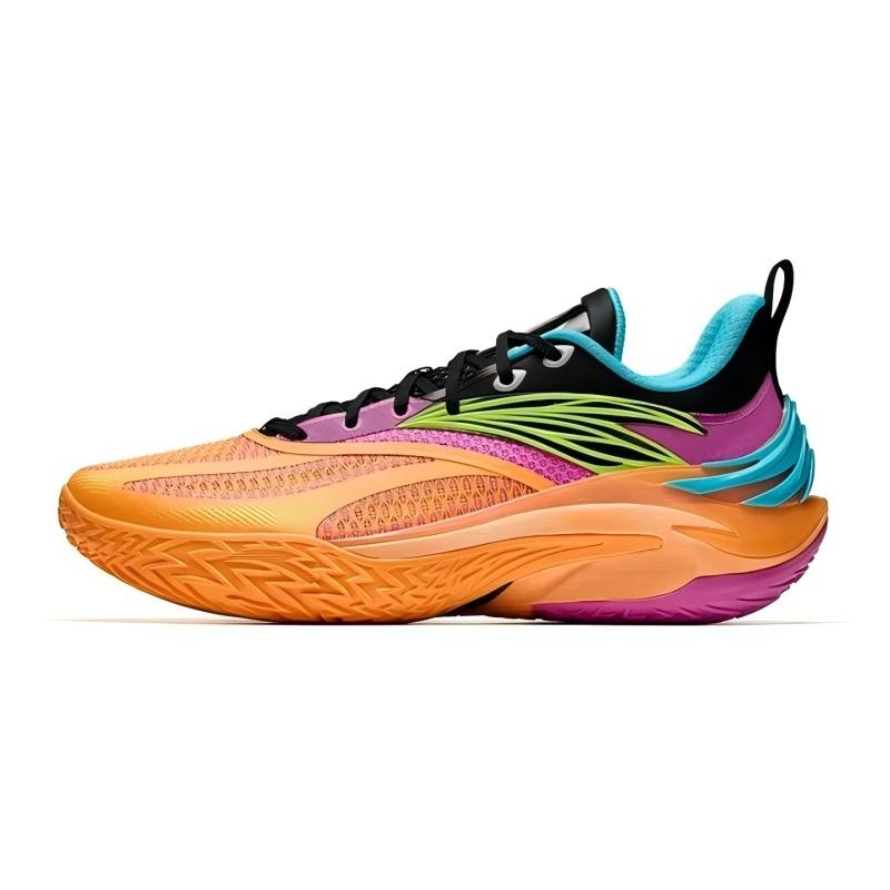 ANTA Shock Wave 8 Basketball Shoes Men's Low-top Orange Black Pink Gre