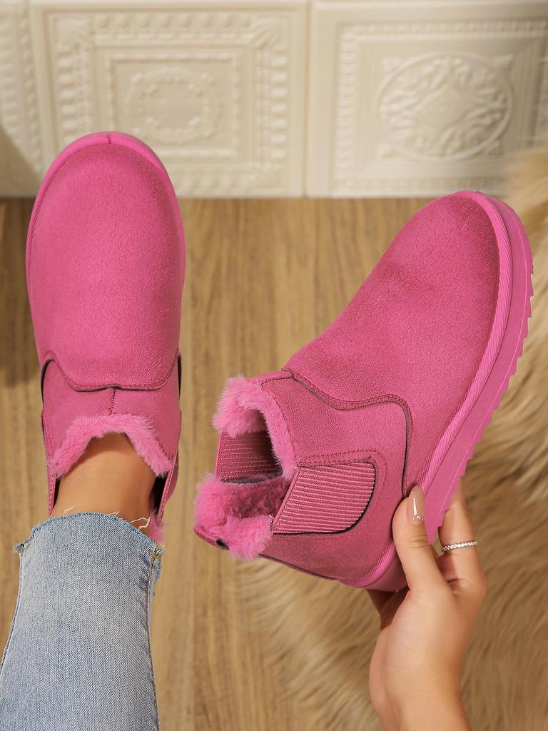 2024 Women's Thick Velvet Cotton Winter Slip-On Snow Boots - Large Size, Fashionable & Comfortable