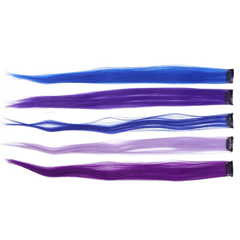 Colored Hair Extensions Highlight Synthetic Hairpiece Clipin Hair Extensions for Girls