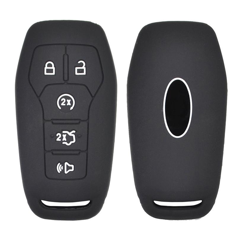 For Ford Fusion Mondeo Mustang F-150 Explorer Edge 2015 -2018 5 Button Silicone Car Key Case