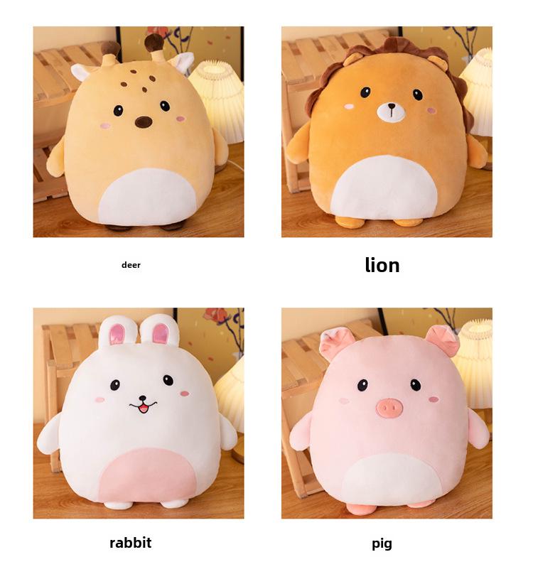 Мультяшная плюшевая кукла-подушка Ins: Подушка с изображением динозавра и льва и одеялом