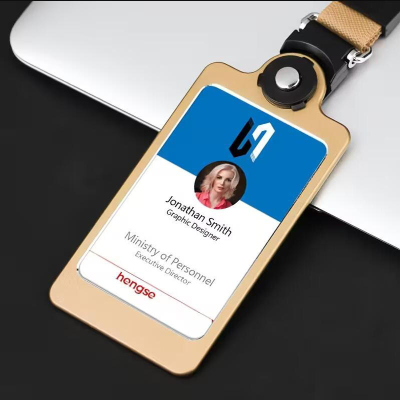 Professional ID Badge Holder with Retractable Reel Clear Card Case and Neck Lanyard for Office Security Workplace