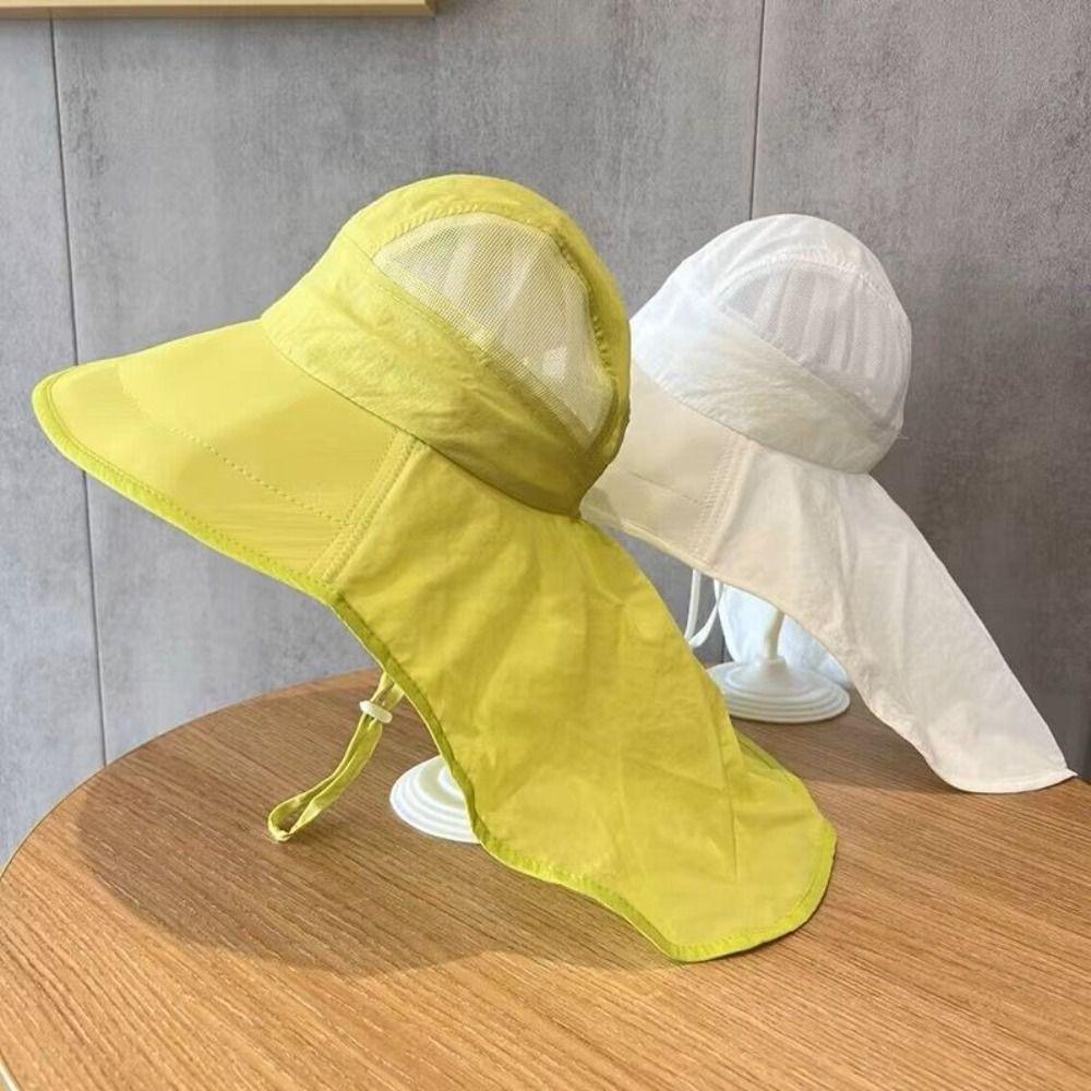 Shawl Sunscreen Fisherman Cap Solid Color Summer Sun Hat Breathable Children Bucket Hat Travel
