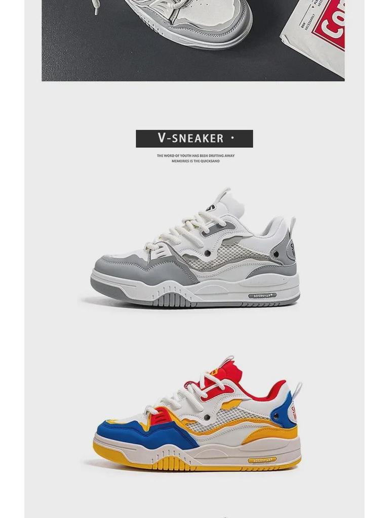 Мужские кроссовки в стиле ретро, увеличивающие рост, с нескользящей подошвой — весна и осень 2025 г., гонконгский стиль