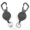 31.5” Steel Retractable Cord Carabiner Badge Holder Anti Theft Telescopic Keychain