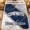 Flannel BlanketDallas Cowboys Custom Name Text Personalized Soft Warm Throw Blanket Home Decor Gift