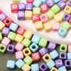 80 шт. 5,5 мм красочные модные кубические акриловые квадратные бусины с цифрами для изготовления ювелирных изделий DIY браслет ожерелье ручная работа брелок ювелирные аксессуары