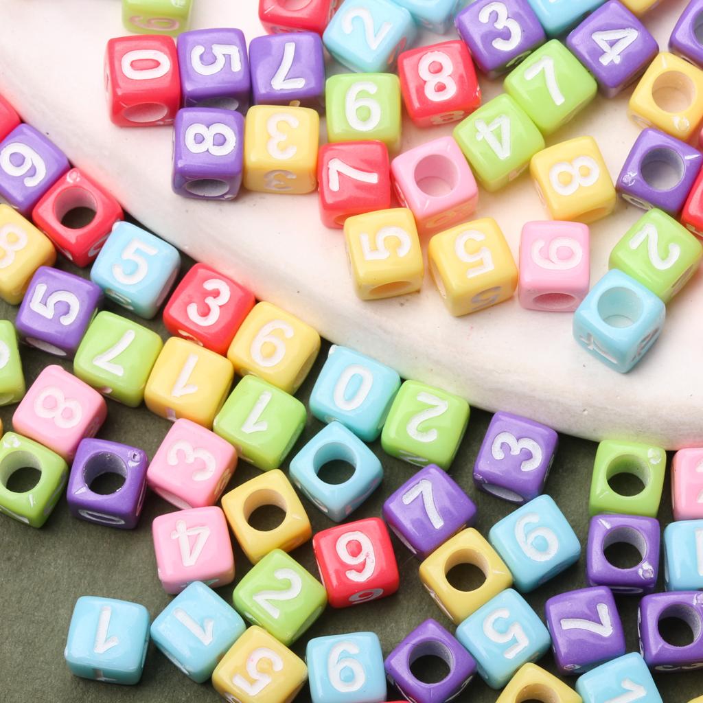 Креативные 80 шт. бисерные аксессуары брелок для изготовления ювелирных изделий квадратные акриловые ручные работы модные кубические бусины ожерелье свободные бусины браслет с цифрами своими руками 5,5 мм