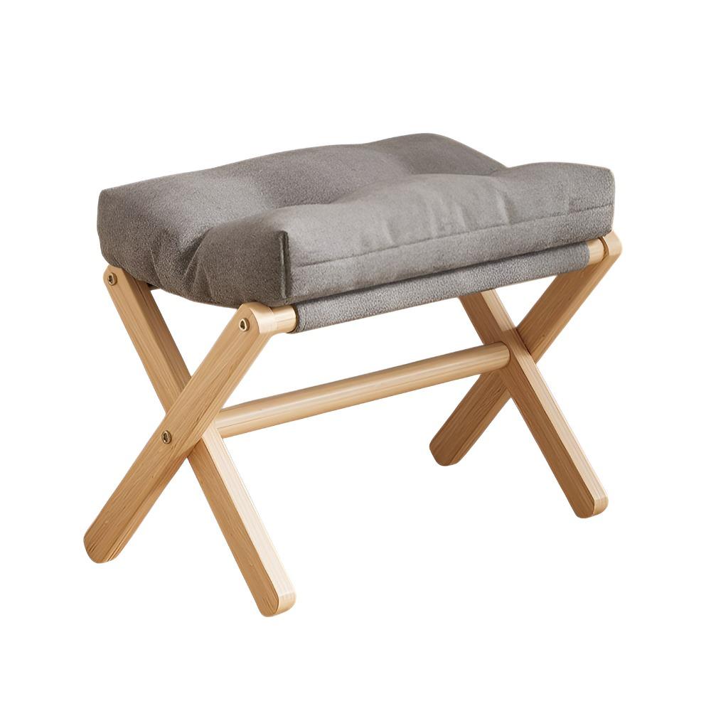 Cotton-filled Cushion Footstool Compact Design Folding Stool Shoe Changing Stool Entryway Use
