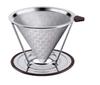 304 Stainless Steel Double-Layer Coffee Filter with Stand - Paperless Drip Brewer