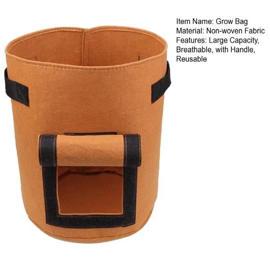 Сумка для выращивания картофеля, садовый горшок для цветов с застежкой на окне, лентой, лоскутной ручкой, легкая мобильность, толстая двухслойная сумка для посадки