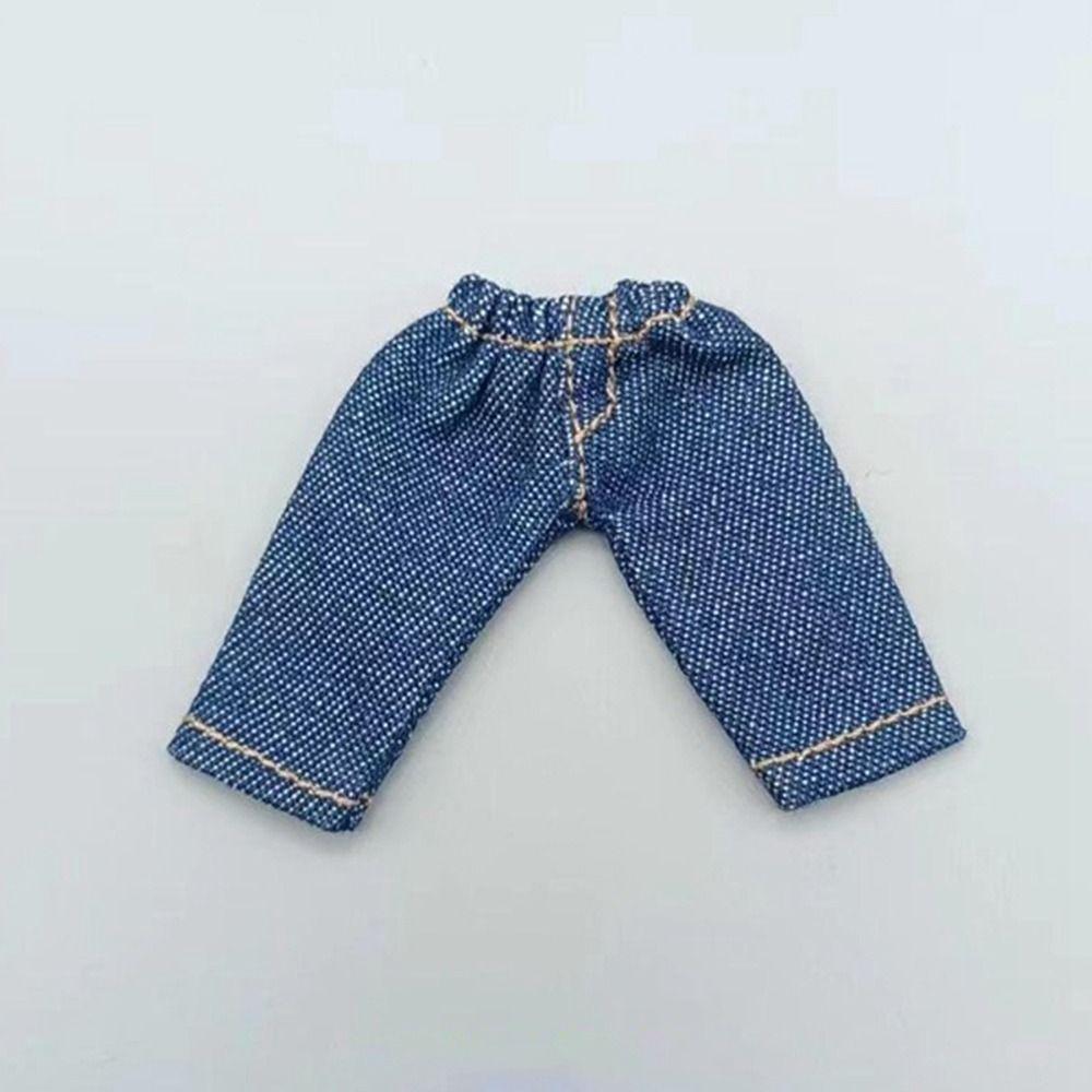 Fashion Doll Clothes T-shirt Cute Denim Trousers for 1/11 OB11/Obitsu11Dolls/1/12Bjd Doll