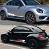 Для VW Beetle Комплект боковых наклеек на двери автомобиля Виниловая пленка для обтяжки Автомобильные наклейки ПВХ Водонепроницаемые Креативные наклейки на автомобили Внешние аксессуары для автомобиля