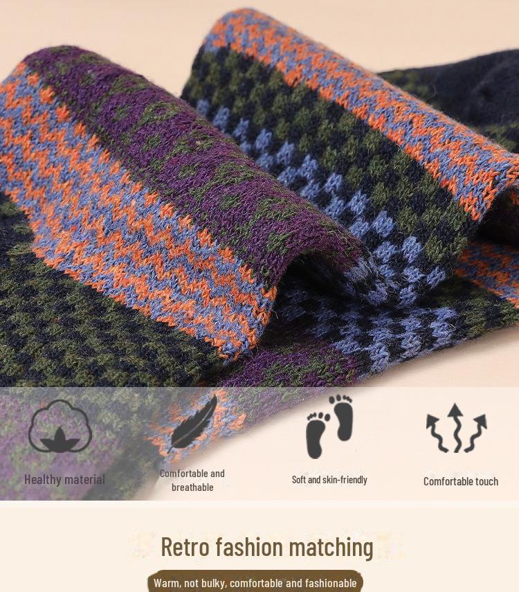 Мужские толстые носки Tribal Totem Retro - 5-10 пар, средней длины, теплые для осени/зимы.