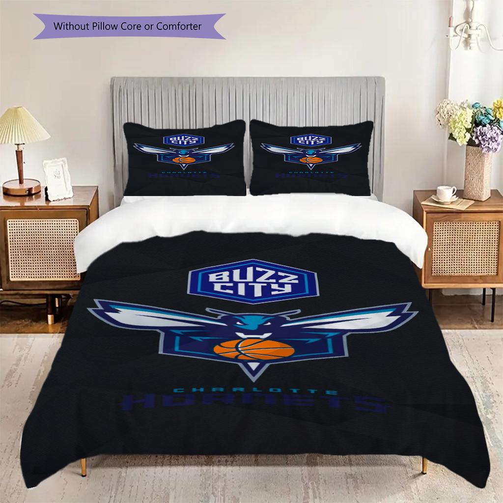 Vintage Hornets Jersey Bedding(1 * duvet cover + 2 * pillowcase, without core)Christmas birthday gift Duvet cover and pillowcase Soft and comfortable