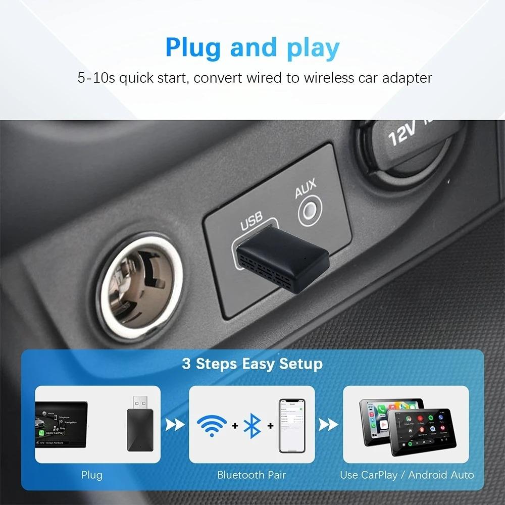 НОВЫЙ беспроводной адаптер CarPlay, беспроводной автомобильный адаптер Android 2 в 1 для Mazda Subaru Citroen Mercedes Kia Ford Opel