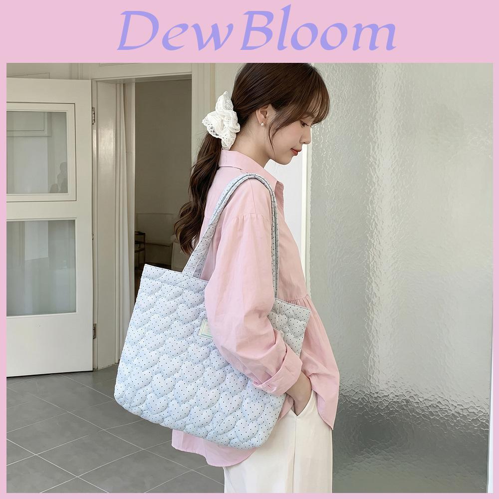 Classic Polka Dot Heart Tote Bag With Polyester Material For Casual Daily Use