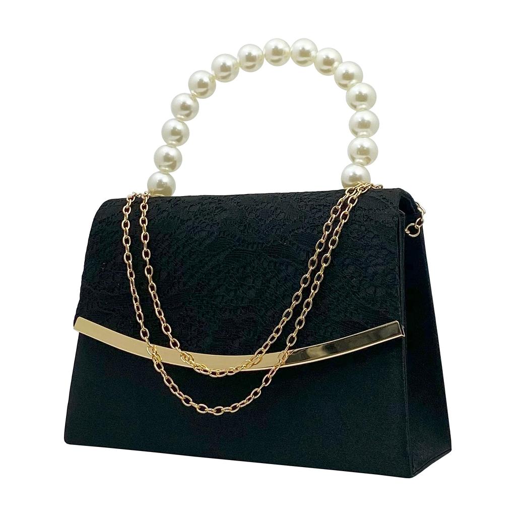 1297 Party Bag Large Wedding Bag Large Black Formal Bag Wedding Mrs Handbag Cabaret Bag [hotlips] Women's (Black)