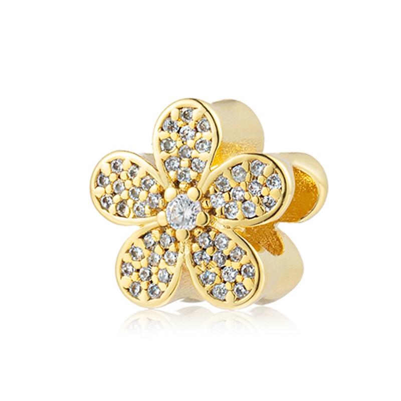 НОВЫЙ Gilded Jewelry Розовый Вишневый Запутанный Цветок Солнечная Капля Подвеска Роза Маргаритка Шарм Бусины Подходят для Браслета Женский Подарок