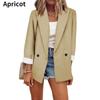 Women's Casual Long Sleeve Lapel Button Slim Work Office Blazer Jacket