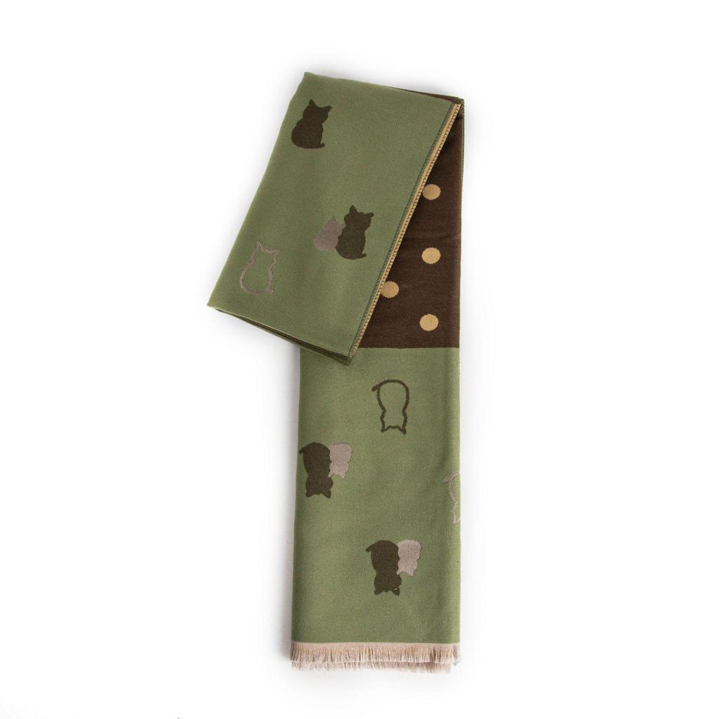 2024 Women's Polka Dot Plaid Scarf Shawl: Thickened Winter Dual-Use Neck Warmer, Age-Reducing, Versatile.