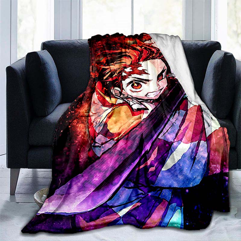 Одеяла Demon Slayer, фланелевые одеяла, аниме, одеяло, коврик, мягкое покрывало, пляжный теплый дорожный чехол для детей, постельное белье, одеяло для дивана