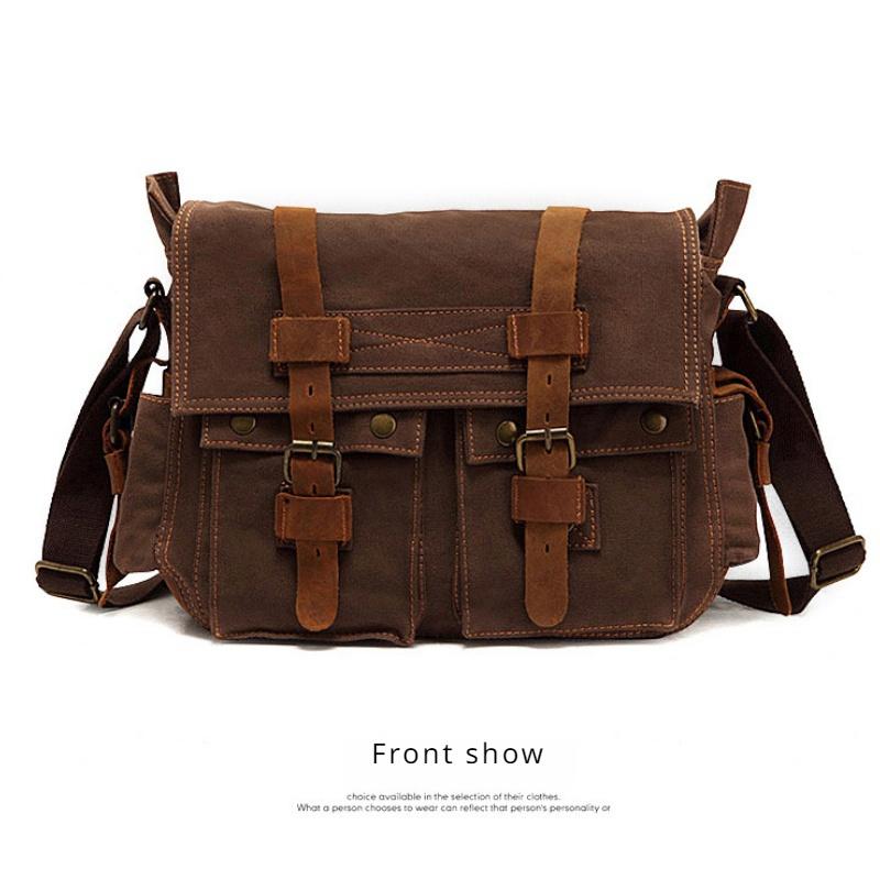 Мужская парусиновая сумка на плечо в стиле ретро, ​​европейско-американский стиль, мужская сумка через плечо, уличный повседневный рюкзак, подарок на день отца