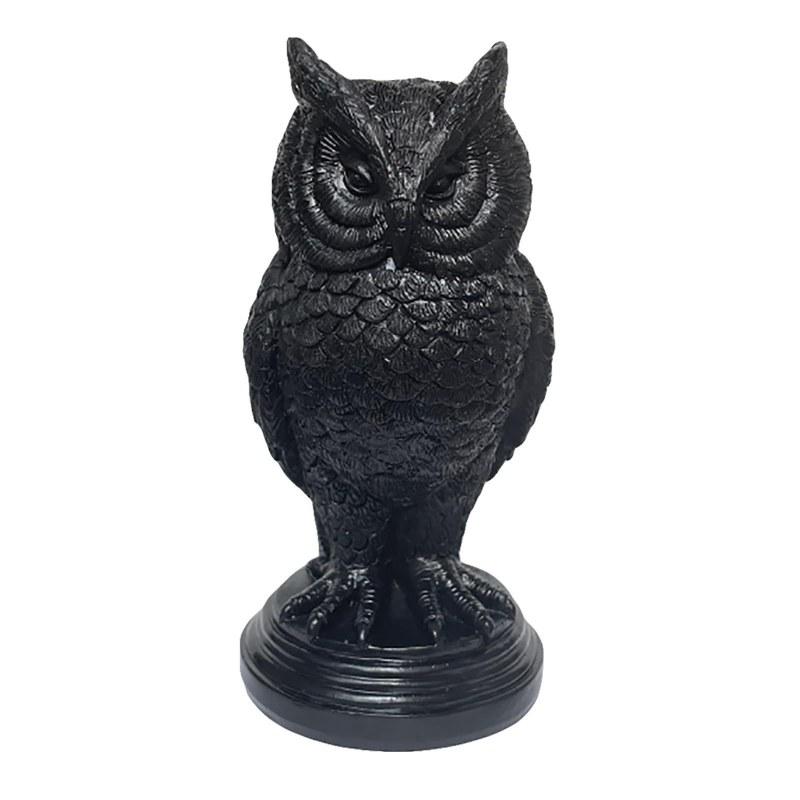 Ретро готический черный ворон подсвечник статуэтка совы на Хэллоуин украшение для дома скульптура из смолы ремесло орнамент