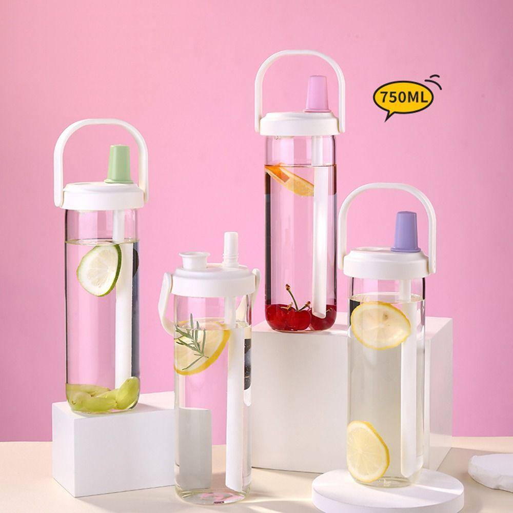 Plastic Pearl Milk Tea Straw Cup Straigh Drinking Drink Cup Portable Water Cup Student