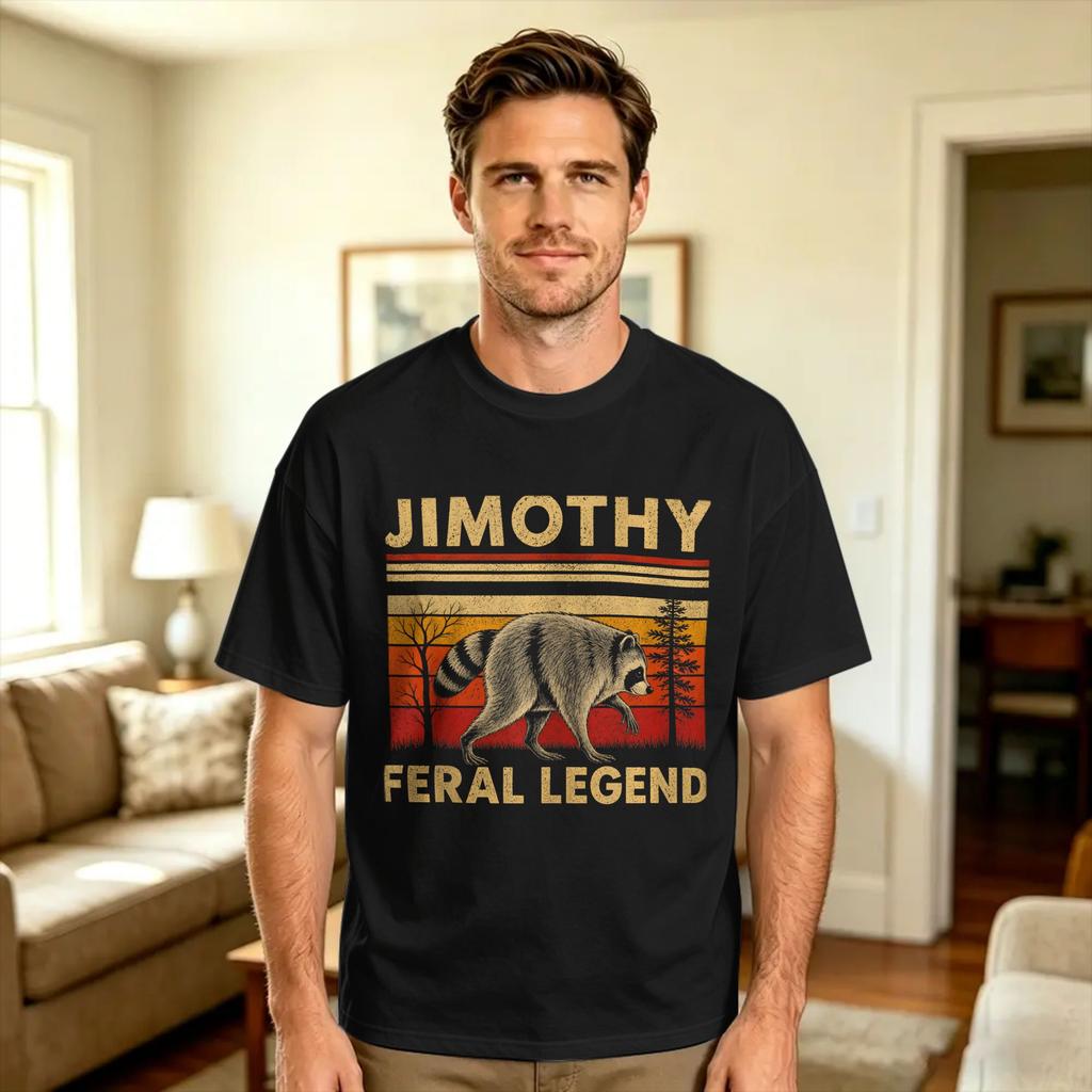 Unisexs Tshirt Jimothy The Ballard Seattle Raccoon Tshirts Hippie Summer Tees Vintage Cotton Tops Plus Size 6xl