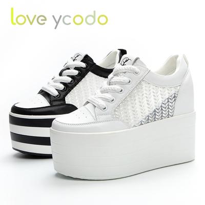 Женская летняя модная повседневная удобная повседневная обувь из дышащей сетчатой ​​ткани на очень толстой подошве для девочек