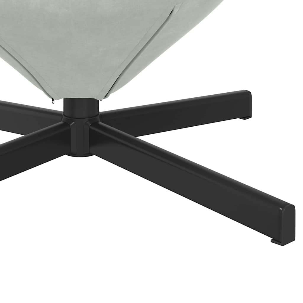 Egg Chair Light Grey 63 x 73 x 90 cm Velvet