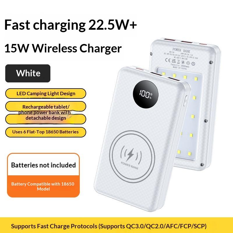 1 шт. Двойной USB Type-C Зарядный корпус 6*18650 Power Bank Держатель батарейного отсека с походными фонарями для телефона Кейсы для батарей 18650
