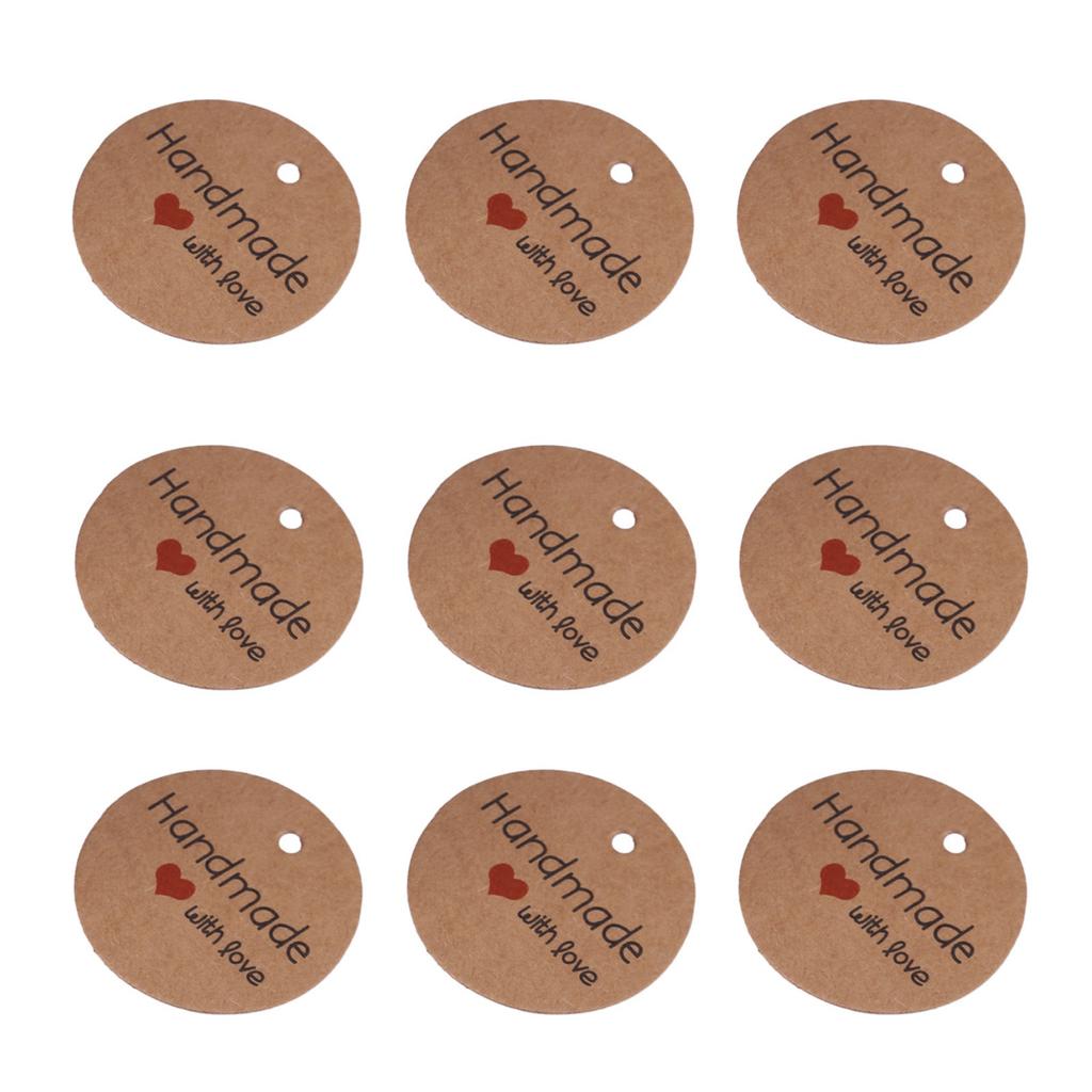 100 шт. коричневых этикеток ручной работы для свадебных подарков на десерт, бирок с ценой на ювелирные изделия №3